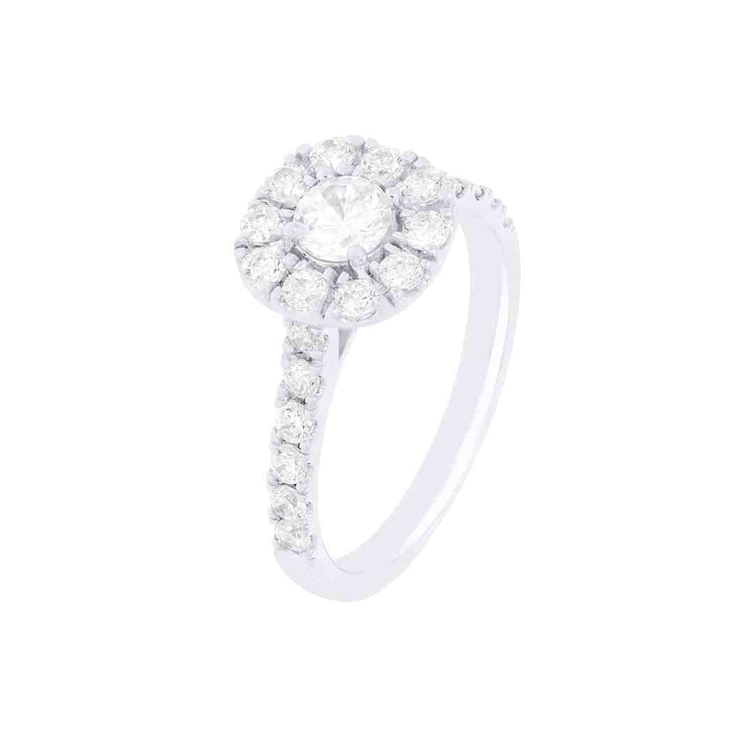 Diamond Halo Solitaire Engagement Ring LR11618A